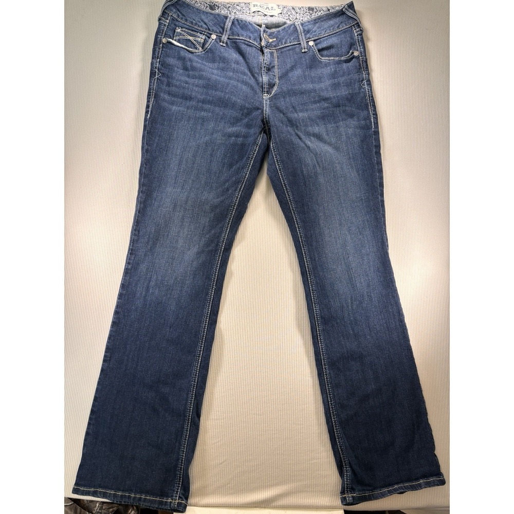 Ariat R.E.A.L Women's Mid Rise Bootcut Jeans 16WR (36X32.5) Med Wash Cowgirl
